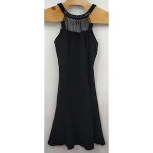 Evan‎ Picone 10P Formal Holiday Dress BLACK Beaded Neckline Sleeveless